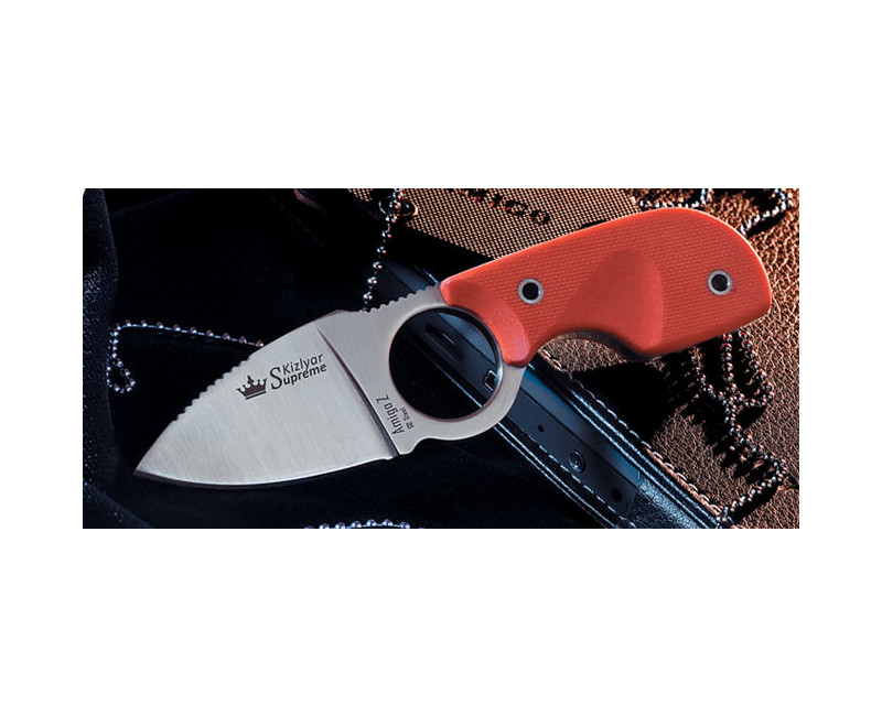 Pevný nůž KIZLYAR SUPREME® Amigo Z D2 S Orange Handle