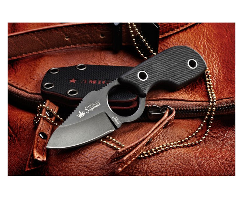 Pevný nůž KIZLYAR SUPREME® Amigo X AUS 8 BT Black Handle