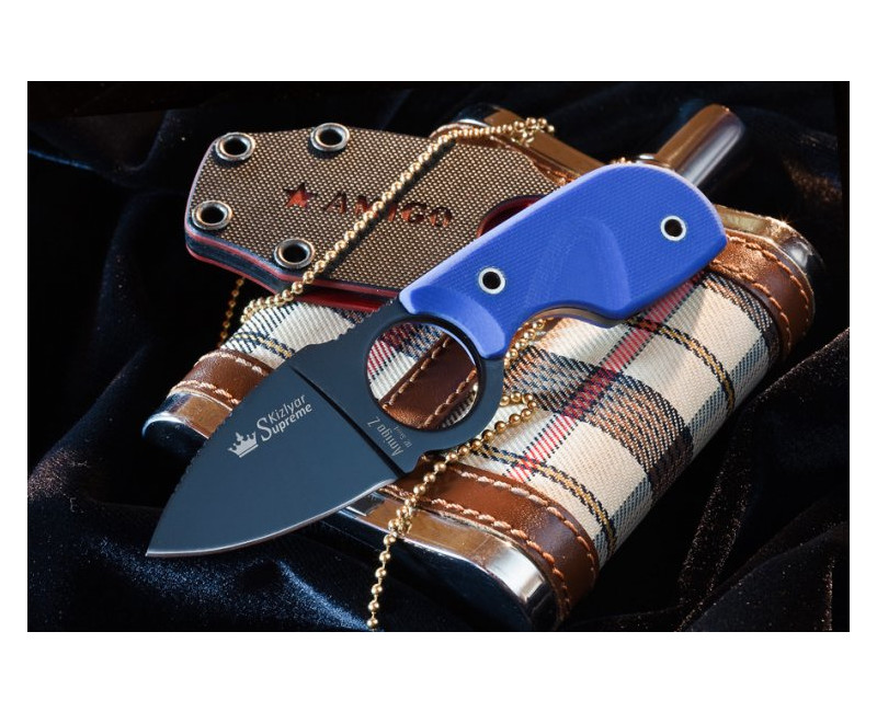 Pevný nůž KIZLYAR SUPREME® Amigo Z D2 BT Blue Handle