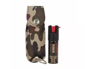Obranný sprej SABRE RED .54 oz pocket key case, Green Camo