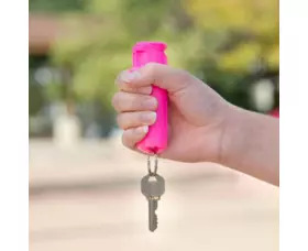 Obranný gel SABRE RED UV marker, s kroužkem na klíče, Flip Top, růžový