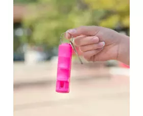 Obranný gel SABRE RED UV marker, s kroužkem na klíče, Flip Top, růžový