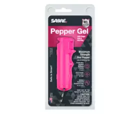 Obranný gel SABRE RED UV marker, s kroužkem na klíče, Flip Top, růžový