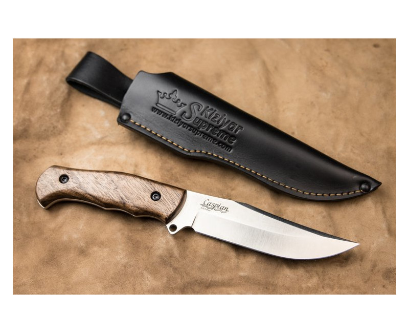 Pevný nůž KIZLYAR SUPREME® Caspian AUS 8 SW Walnut handle