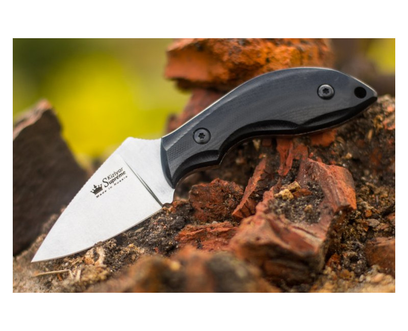 Pevný nůž KIZLYAR SUPREME® Hammy Sleipner LSW Black G10. tmavé pouzdro