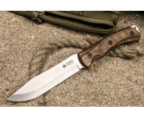Pevný nůž KIZLYAR SUPREME® Safari AUS 8 Walnut Leather Sheat