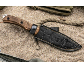 Pevný nůž KIZLYAR SUPREME® Safari AUS 8 Walnut Leather Sheat