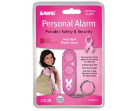 Osobní alarm SABRE RED - s kroužkem na klíče, dual 120dB alarm, růžový