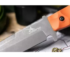 Pevný nůž KIZLYAR SUPREME® Severus D2 TacWash Orange G10 Handle