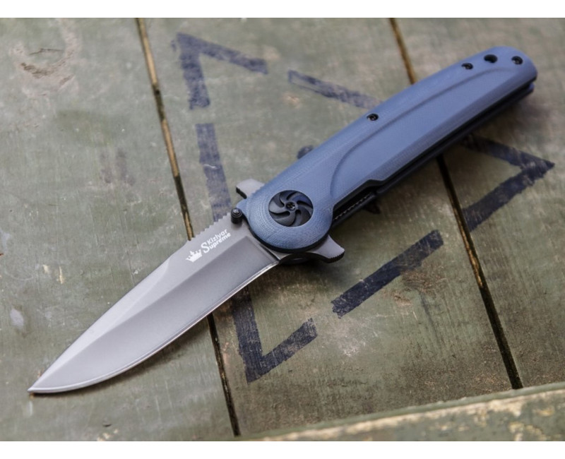 Zavírací nůž KIZLYAR SUPREME® Biker X D2 TacWash Gray G10