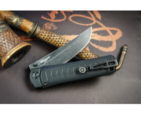 Zavírací nůž KIZLYAR SUPREME® Whisper D2 TacWash Black-Black G10