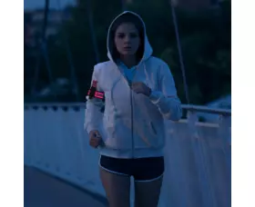 Obranný gel SABRE RED pro běžce, reflexní LED návlek, růžový