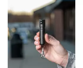 Obranný sprej SABRE Mighty Discreet, UV marker, spona na klíče, černý