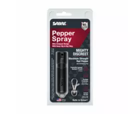 Obranný sprej SABRE Mighty Discreet, UV marker, spona na klíče, černý