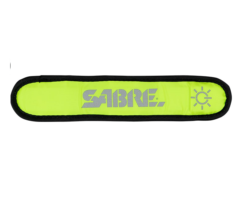 Reflexní SABRE pásek na ruku, oboustranný světelný s LED, žlutý
