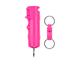 Obranný gel SABRE RED s odnímatelnou klíčenkou a píšťalkou, růžový 16ml