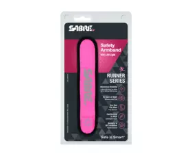 Reflexní SABRE pásek na ruku, oboustranný světelný s LED, růžový