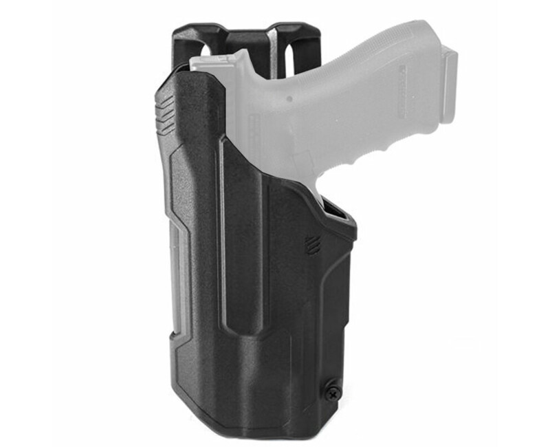 Opaskové pouzdro BlackHawk T-SERIES L2D pro Glock 17/19/22/23/31/32/45/47 se svítilnou, levostranné, černé