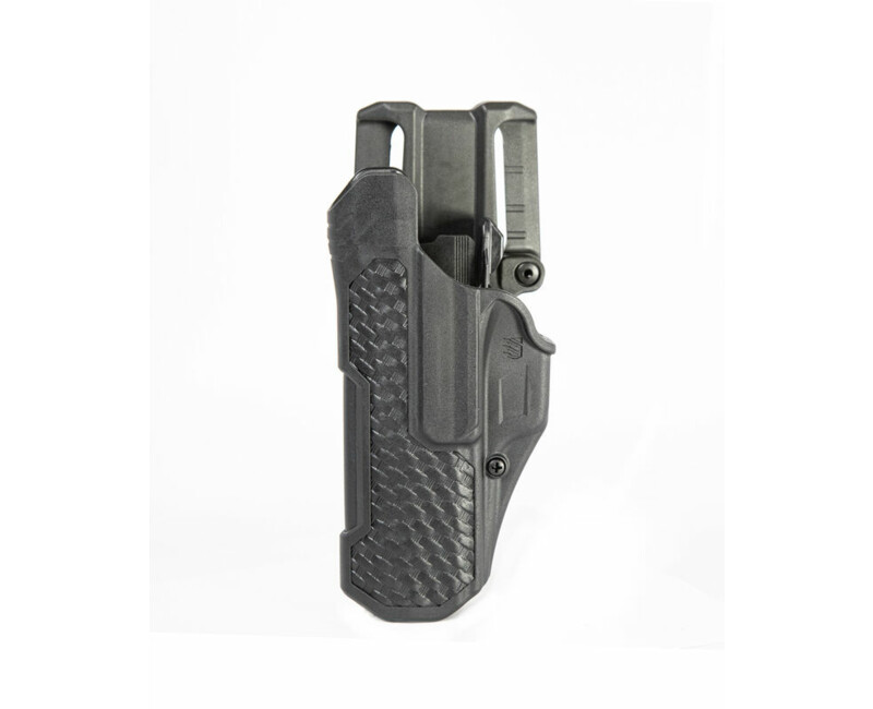Opaskové pouzdro BlackHawk T-SERIES L2D pro Glock 17/19/22/23/31/32/45/47 se svítilnou, levostranné, basketweave