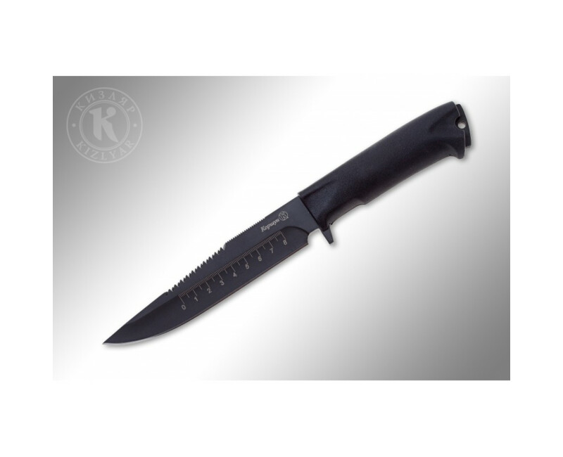 Pevný nůž KIZLYAR Korshun Pila, vojenský nůž s koženým pouzdrem