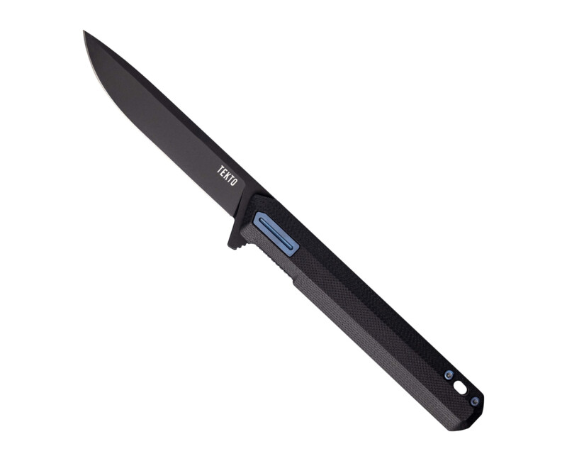 Zavírací nůž Tekto Knives F2 Bravo, černý - modrý detail