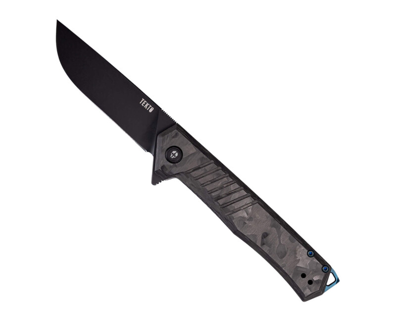 Zavírací nůž Tekto Knives F1 Alpha, carbon - modrý detail