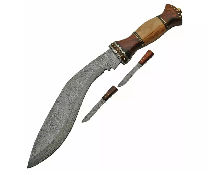 Sada 3 pevných nožů Damascus Kukri