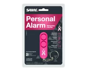 Osobní alarm SABRE RED - s kroužkem na klíče, dual 120dB alarm, růžový